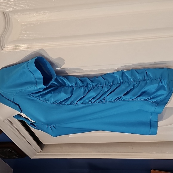 Athleta Birdie Polo Shirt 426902 Blue Ruched Athletic Top Size S EUC - Picture 3 of 8